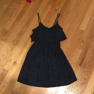 black with white polka dot dress